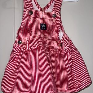 Overall dress white and red baby girl